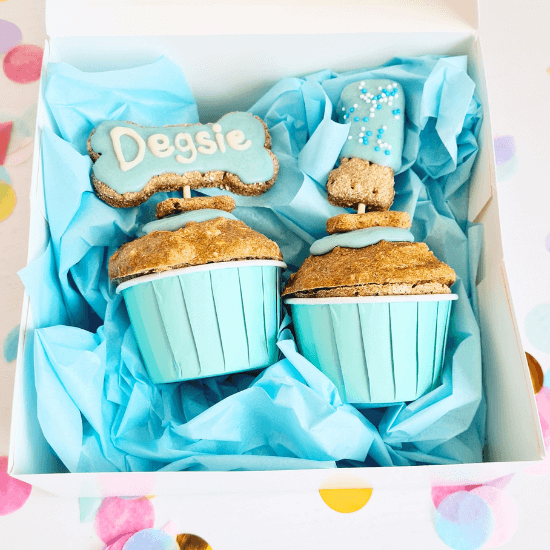 Dog Cake Birthday Set Blue