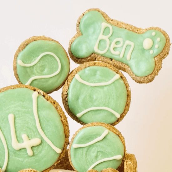 Tennis Ball Dogs birthday Cake -Green