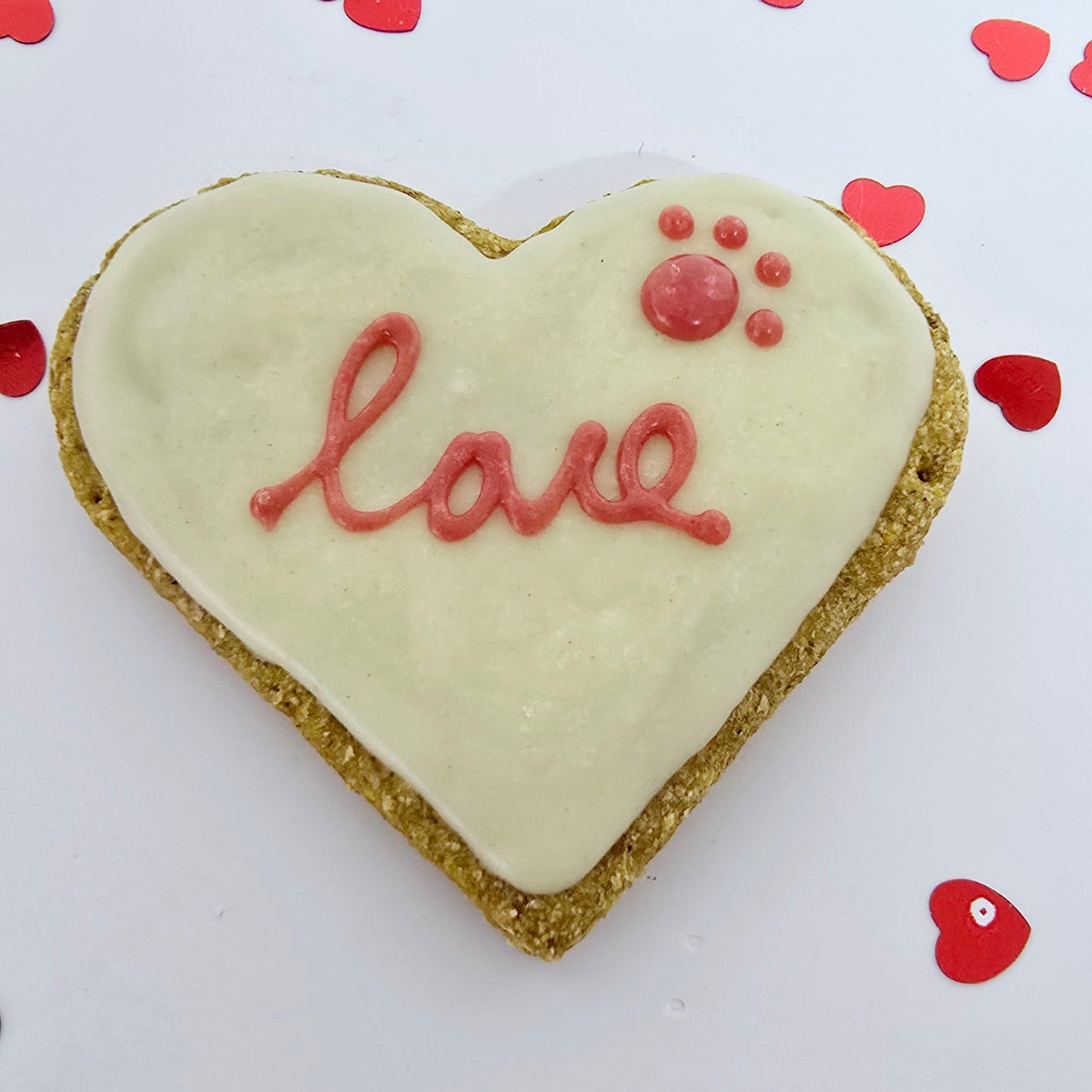 Love heart dog treat Cream