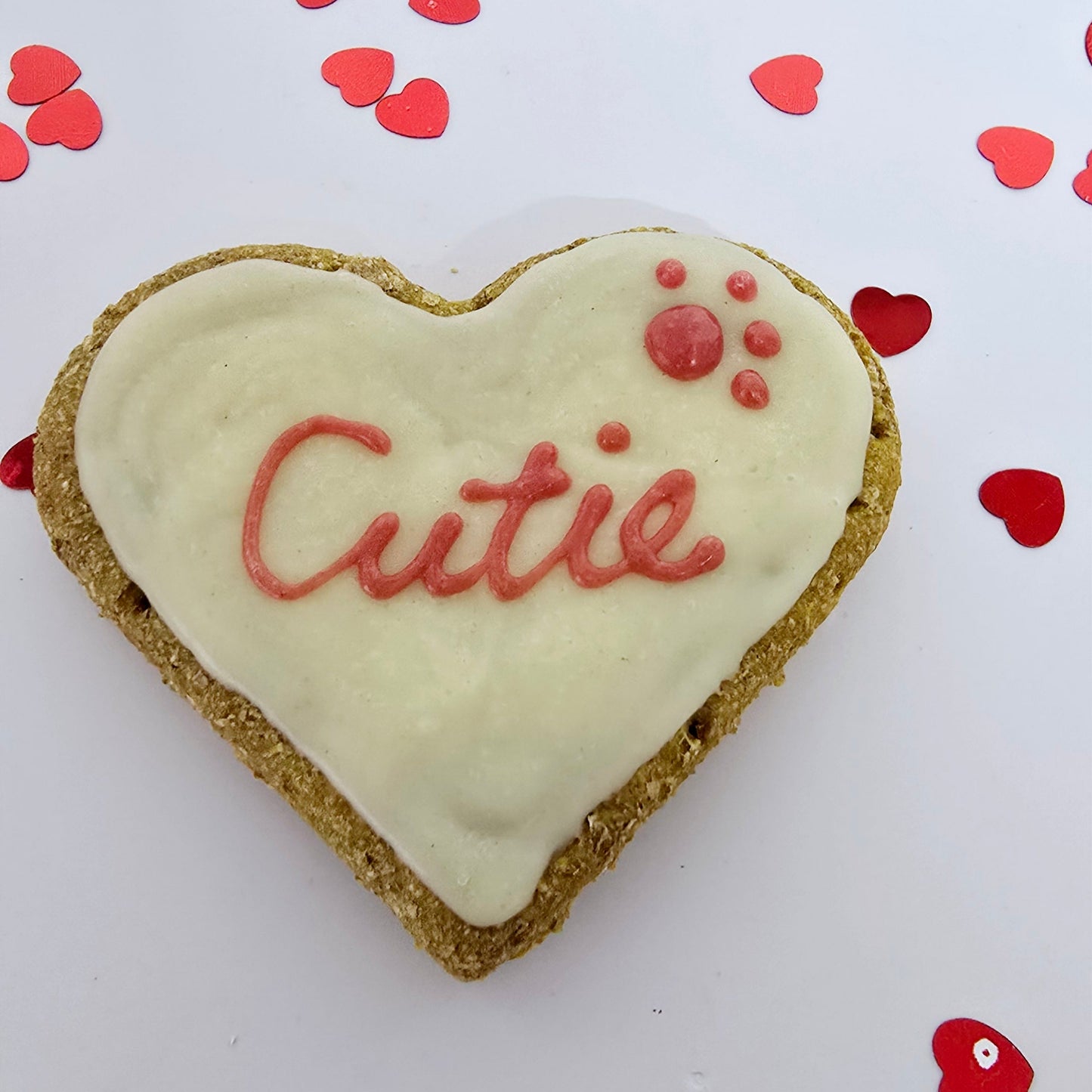 Cutie heart dog treat Cream