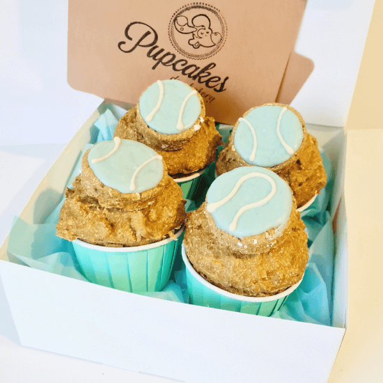 Tennis Ball PupCakes - Blue