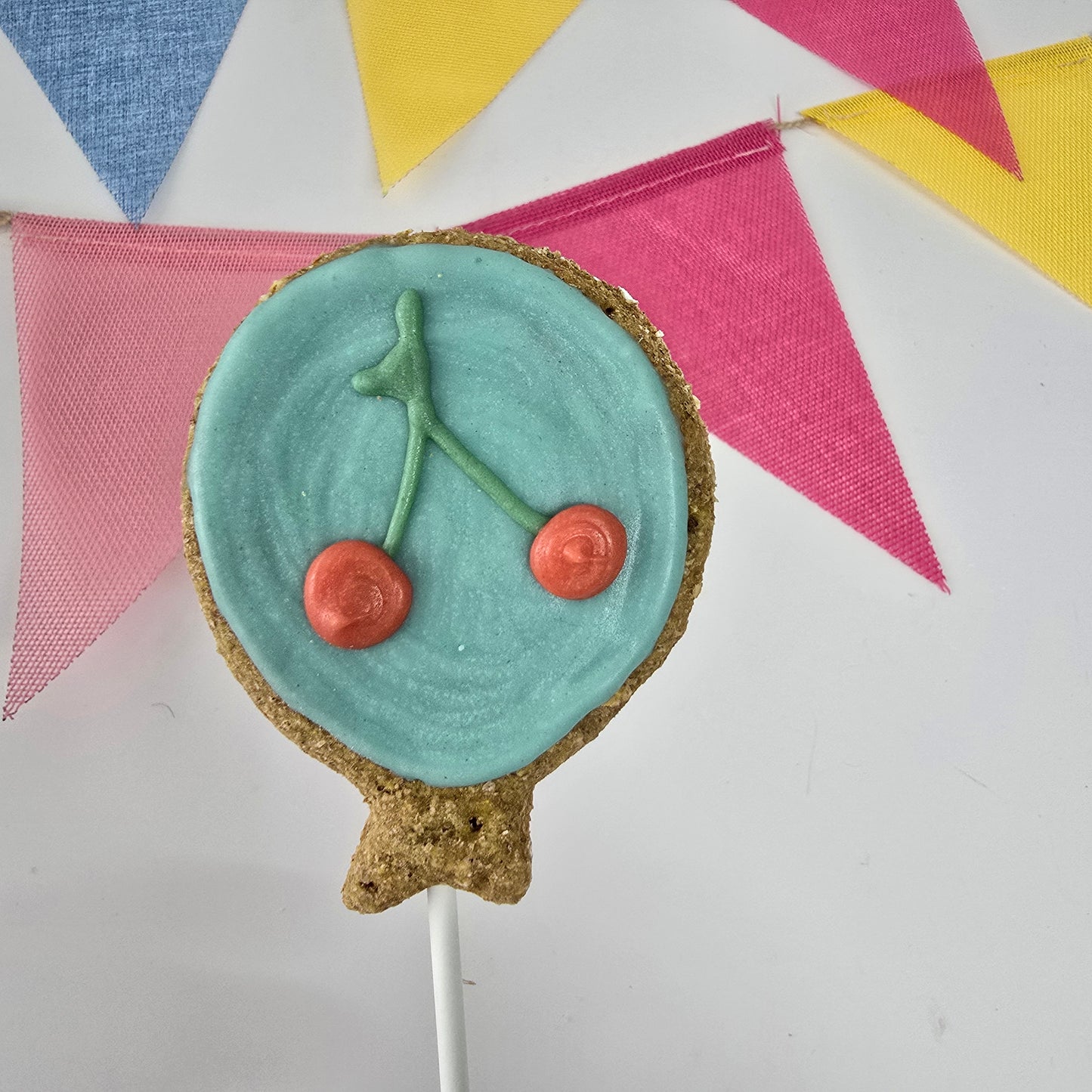 Cherry Balloon Cake Topper Blue