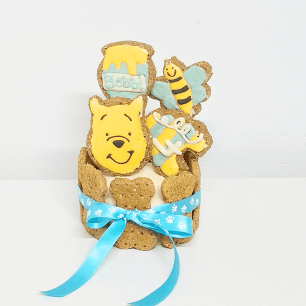 Blue Pooh Bear Dog Cake